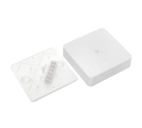 Коробка разветвительная КМР-030-032кг наружная (100x100x28) белая с клеммником 6мм2  plc-kmr-030-032kg-6  EKF