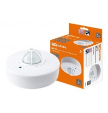 Датчик движения ДДП-02 1100Вт, 5-480с, 2-12м, 5+Лк, 160(сбоку)+360(сверху) гр, IP33,  SQ0324-0005  TDM