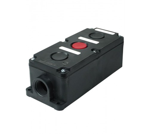 ПКЕ 222-3 У2, 10А, 660В, 3 элемента, чёрный и красный цилиндр, накладной, IP54, пост управления (ЭТ)  ET519078  Электротехник