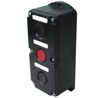 ПКЕ 222-3 У2, 10А, 660В, 3 элемента, чёрный и красный цилиндр, накладной, IP54, пост управления (ЭТ)  ET519078  Электротехник