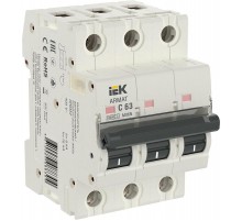Выключатель автоматический трехполюсный M06N 3P C 63А 6кА ARMAT  AR-M06N-3-C063  IEK