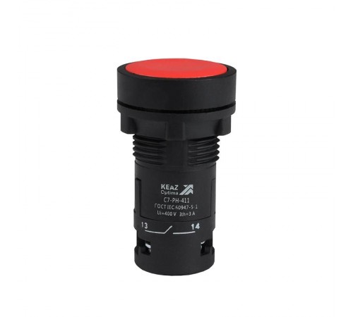 Кнопка с фиксацией OptiSignal Compact D22 C7-PH-411 красная 1НО+1НЗ XB7NH45  362081  КЭАЗ