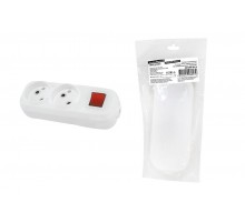 Колодка розеточная 2 гнезда 2П+3 c выключателем 16А 250В белая серии "Народная"  SQ1806-0415  TDM