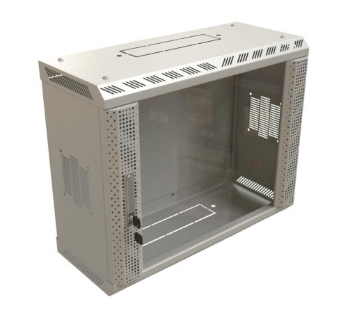 TWS-0625-GP-RAL7035 Шкаф настенный 19-дюймовый (19"), 6U, 367х600х250, со стеклянной дверью, несъемные боковые панели (собранный)  452030  Hyperline