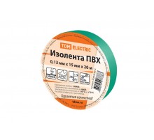Изолента ПВХ 0,13*15мм Зеленая 20м   SQ0526-0014  TDM