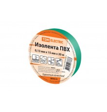 Изолента ПВХ 0,13*15мм Зеленая 20м   SQ0526-0014  TDM