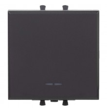 Переключатель одноклавишный модульный, "Avanti", "Черный матовый", 2 модуля  4412112  DKC