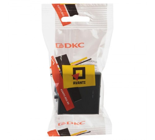 Переключатель одноклавишный модульный, "Avanti", "Черный матовый", 2 модуля  4412112  DKC