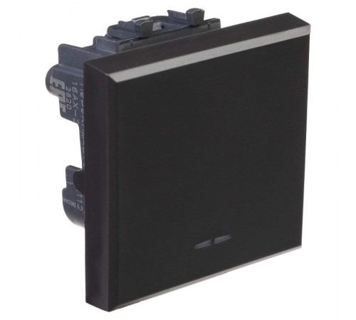 Переключатель одноклавишный модульный, "Avanti", "Черный матовый", 2 модуля  4412112  DKC