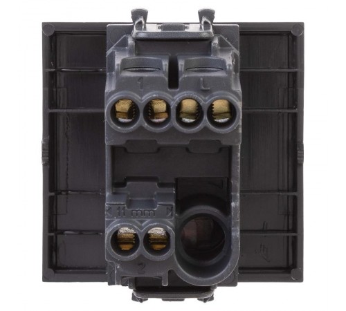 Переключатель одноклавишный модульный, "Avanti", "Черный матовый", 2 модуля  4412112  DKC