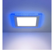 Светильник светодиодный встраиваемый "downlight" DLS024 18W 4200K подсветка Blue  a038379  Elektrostandard