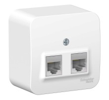 Blanca Белый О/У с изолирующей пластиной Розетка 2-ая компьютерная RJ45, кат.5E  BLNIA045451  SE