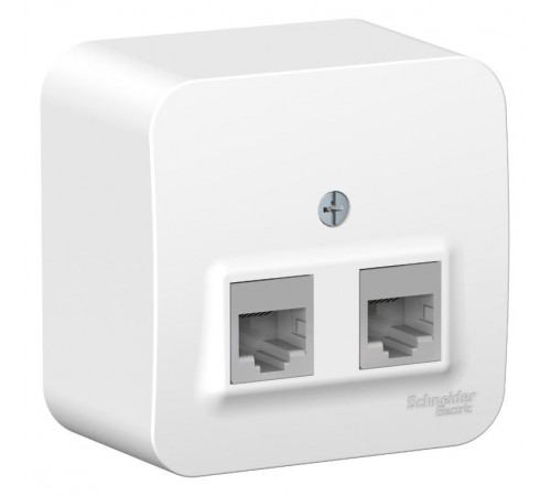 Blanca Белый О/У с изолирующей пластиной Розетка 2-ая компьютерная RJ45, кат.5E  BLNIA045451  SE