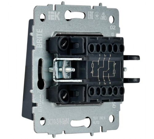 BRITE Выключ. 2-кл. с инд. отел. 10А ВС10-2-9-БрМ мар.  BR-V20-2-10-K35  IEK