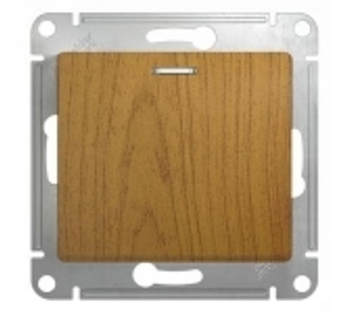 Glossa Дерево Дуб Переключатель 1-клавишный с подсветкой, сх.6а  GSL000563  SE