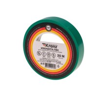 Изолента ПВХ 0.13х15 мм, 20 м, зеленая  KR-09-2603  Kranz
