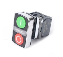 Кн SB4 двойн в сборе модуль 22мм з "I"+сигн лампа+кр "О" металл 230ВАС 1НО+1НЗ  SB4BW7A3741M5  SE