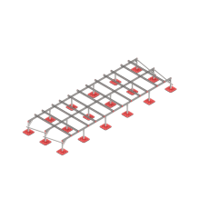 Опорная конструкция для установки оборудования TECHNORAPTOR FOOT 6000х2000  KM-TR-F-SSEI-6000-2000  КМ - профиль