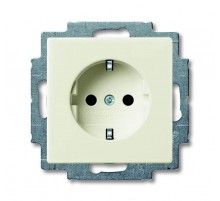 ABB Basic 55 Шале (белый) Розетка с/з  2011-0-6144   2CKA002011A6144  ABB