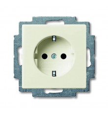 ABB Basic 55 Шале (белый) Розетка с/з  2011-0-6144   2CKA002011A6144  ABB