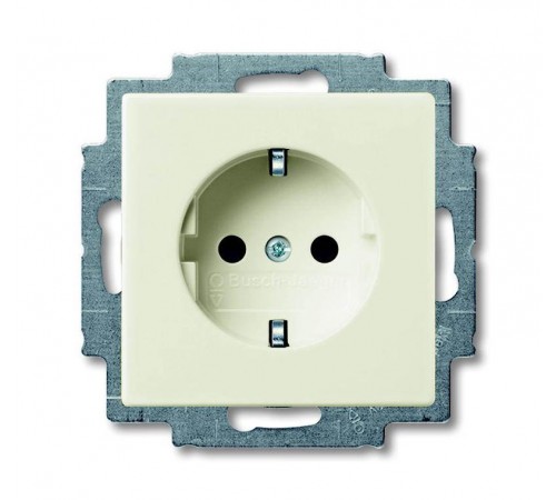 ABB Basic 55 Шале (белый) Розетка с/з  2011-0-6144   2CKA002011A6144  ABB