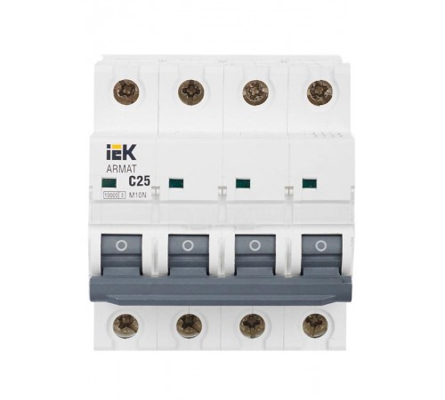 Выключатель автоматический четырехполюсный M10N 4P C 25А 10кА ARMAT  AR-M10N-4-C025  IEK