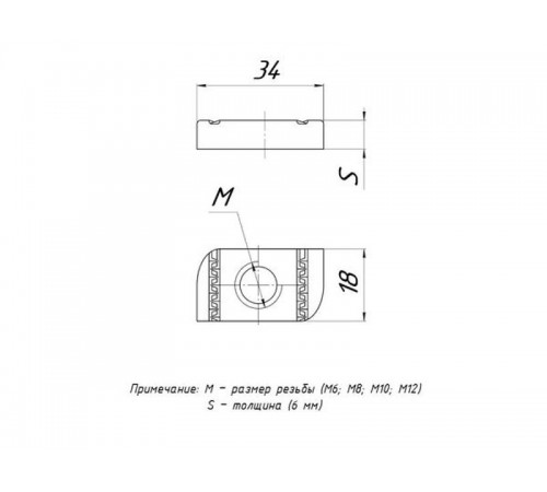 STRUT-гайка М6 HDZ  stgM6-HDZ  EKF