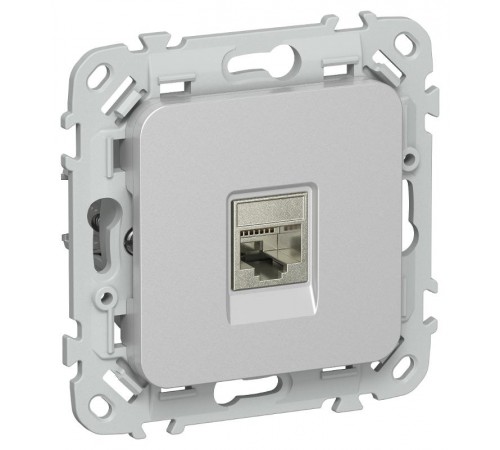 FLITE Розетка компьютерная RJ45 кат.5Е STP РК5е-1-1-ФлА алюминий  FI-K11-1-K47  IEK