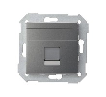 Розетка прямая для передачи данных со шторкой на 1 разъем RJ45 цвета матовый титан S82 Concept  8200005-096  Simon