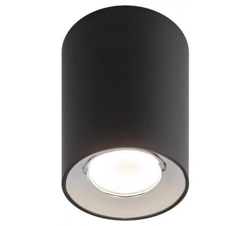 Светильник накладной подсветка OL1 GU10 BK/CH под лампу GU10, D80*100мм, черный/хром  Б0041502  ЭРА