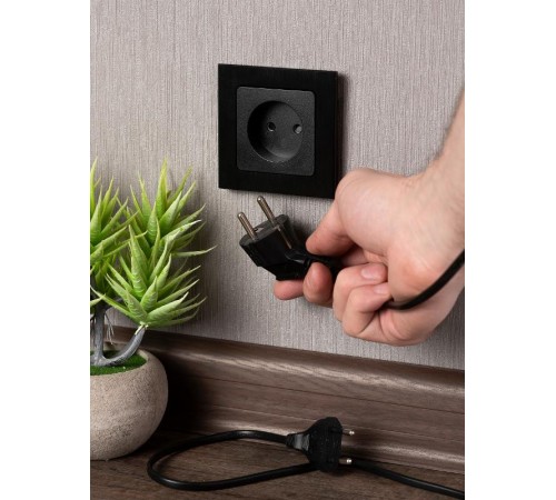 Стокгольм Механизм Розетки 1-местной б/з 10 А черный с защ. штор. PROxima  EZR10-022-10  EKF