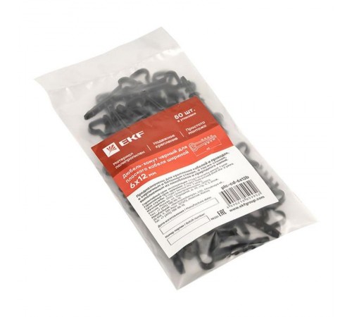 Дюбель-хомут (6х12) полипропилен черный (50шт.) EKF PROxima  plc-cd-6x12b  EKF