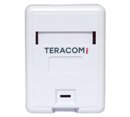 Корпус настенной розетки TERACOM PRO на 1 модуль Keystone со шторкой и маркером белый  TRP-EBOX-1KSTN-WH  EKF