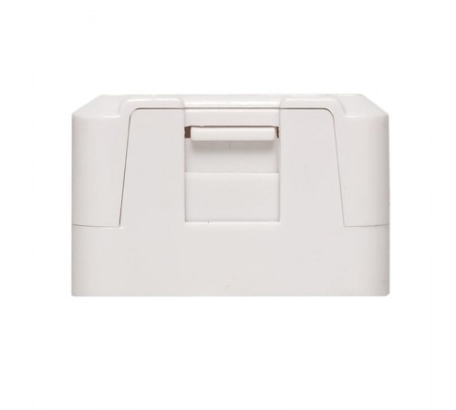 Корпус настенной розетки TERACOM PRO на 1 модуль Keystone со шторкой и маркером белый  TRP-EBOX-1KSTN-WH  EKF
