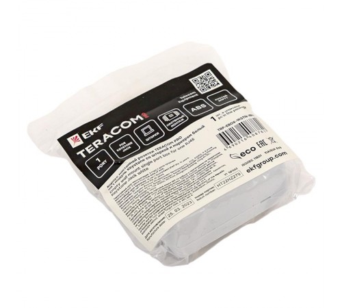 Корпус настенной розетки TERACOM PRO на 1 модуль Keystone со шторкой и маркером белый  TRP-EBOX-1KSTN-WH  EKF