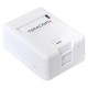 Корпус настенной розетки TERACOM PRO на 1 модуль Keystone со шторкой и маркером белый  TRP-EBOX-1KSTN-WH  EKF