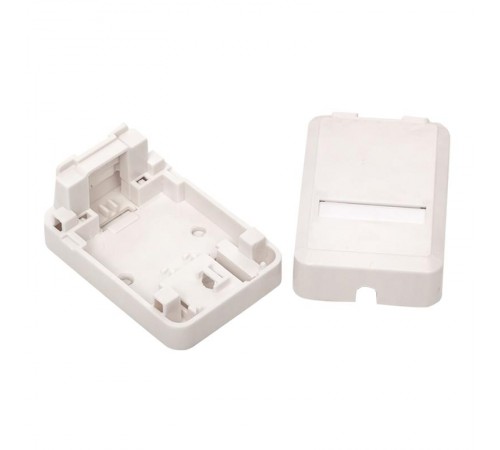 Корпус настенной розетки TERACOM PRO на 1 модуль Keystone со шторкой и маркером белый  TRP-EBOX-1KSTN-WH  EKF