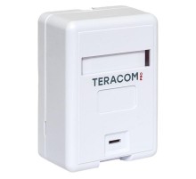 Корпус настенной розетки TERACOM PRO на 1 модуль Keystone со шторкой и маркером белый  TRP-EBOX-1KSTN-WH  EKF