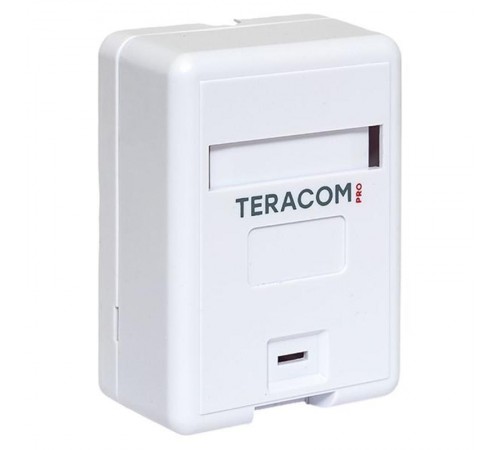 Корпус настенной розетки TERACOM PRO на 1 модуль Keystone со шторкой и маркером белый  TRP-EBOX-1KSTN-WH  EKF