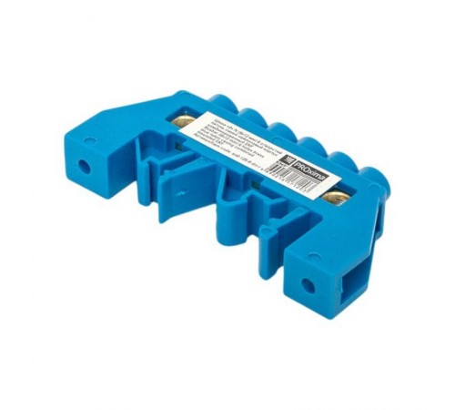 Шина "0" N (8х12мм) 6 отверстий латунь синий нейлоновый корпус комбинированный розничный стикер EKF PROxima  sn0-125-6-dn-r  EKF