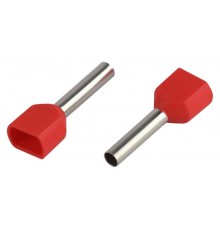 Наконечник-гильза ЭРА NO-225-100 (двойной) НШвИ(2) 1,0-10 с изолированным фланцем (упаковка 50 шт.)   Б0063340  ЭРА