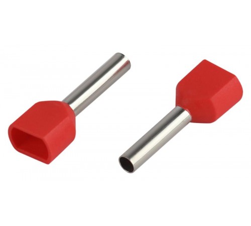 Наконечник-гильза ЭРА NO-225-100 (двойной) НШвИ(2) 1,0-10 с изолированным фланцем (упаковка 50 шт.)   Б0063340  ЭРА