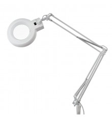Лупа на струбцине , круглая, 8D, с подсветкой, белая  31-0021  REXANT