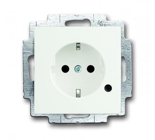 Розетка SCHUKO 16А 250В c шторками, c индикацией LED, Future/Axcent/Carat/Династия, абелый бархат  2CKA002013A5336  ABB