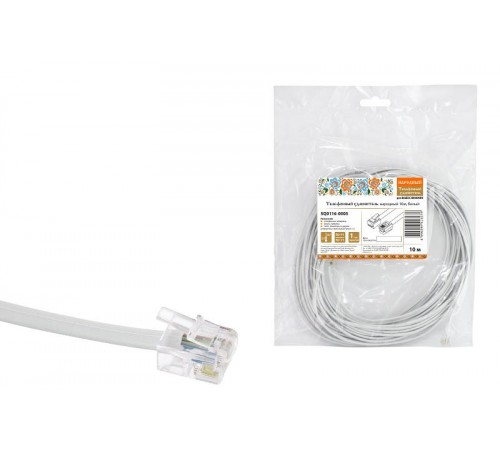 Телефонный удлинитель народный 10м, белый  SQ0116-0005  TDM