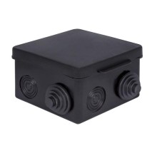 Коробка распределительная КМР-030-031 с крышкой (80х80х50), 7 мембр. вводов чёрная IP54 розн. стикер  plc-kmr-030-031-2b EKF