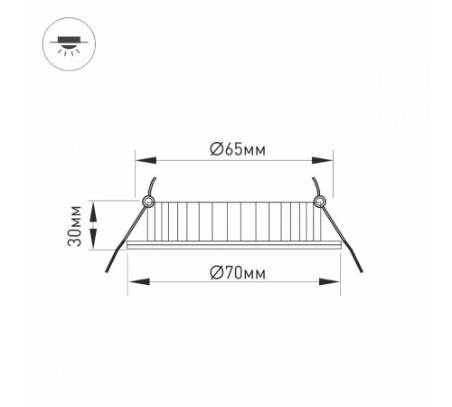 Светодиодный светильник LTM-R70WH-Frost 4.5W White 110deg  020769  Arlight