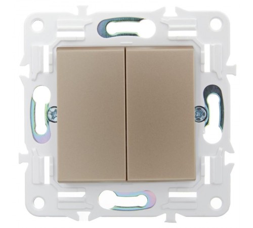 SKANDY Выключатель 2-клавишный проходной 10А SK-V05Sa песочный  SK-V22-0-10-K98  IEK