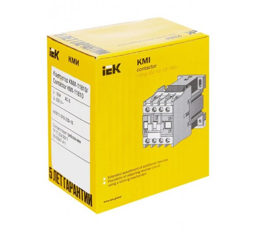Контактор КМИ-11810 18А 230В/АС3 1НО   KKM11-018-230-10  IEK