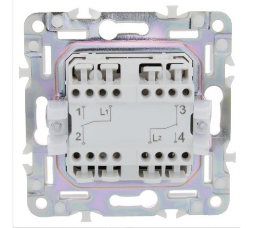 SKANDY Выключатель 2-клавишный проходной 10А SK-V05Sa песочный  SK-V22-0-10-K98  IEK